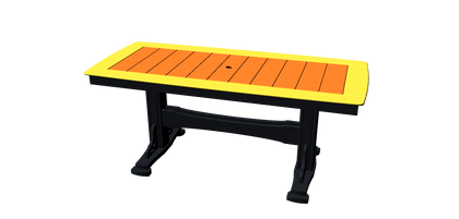 32"x72" Bowed Edge Pedestal Table