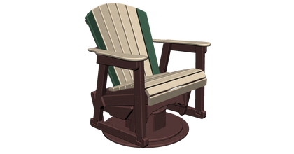 Low Back Fan Back Swivel Glider