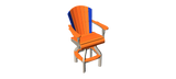 Wide Fan Back Swivel Pub Chair