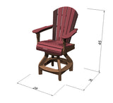 Fan Back Swivel Bar Chair (Counter Height)