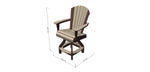 Wide Fan Back Swivel Bar Chair (Counter Height)