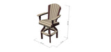 Wide Fan Back Swivel Pub Chair