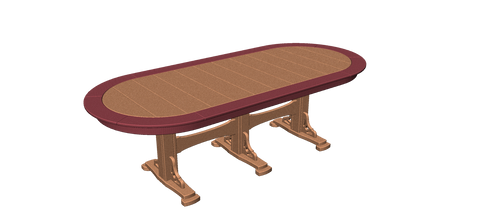 44"x100" Oval Pedestal Table with Border